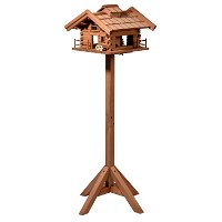 Vogelfutterhaus 'Almhütte 2.0' inkl. Ständer, braun, Holz