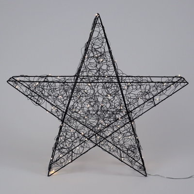 LED Stern, schwarz, 70 LEDs, Höhe ca. 55 cm LED Stern, schwarz, 70 LEDs, Höhe ca. 55 cm