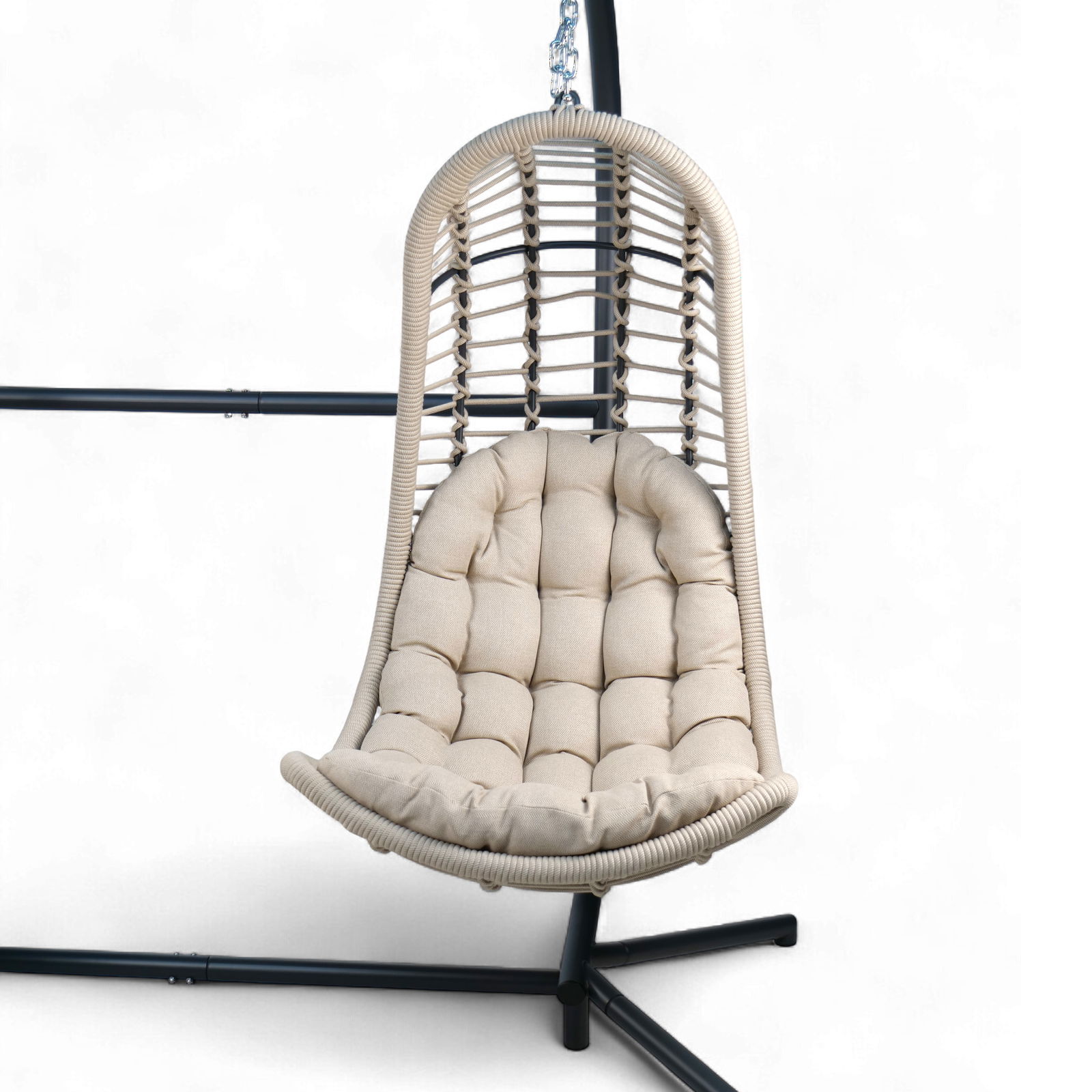 Sungörl Doppel-Hängesessel 'Bardolino' inkl. Auflagen, anthrazit/braun