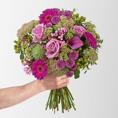 Blumenstrauß 'Lila Herbst', handgebunden Blumenstrauß 'Lila Herbst', handgebunden