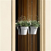 Balkon-Hängetopf Be Up Duo mit Wasserreservoir, Farbe weiß, 25 cm, Erdvol. 8 l