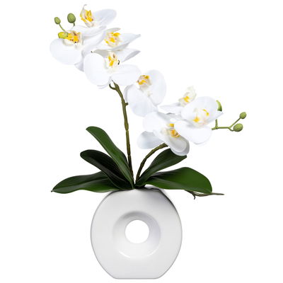 Künstlicher Phalaenopsis 'Real Touch', weiß, Höhe ca. 35 cm