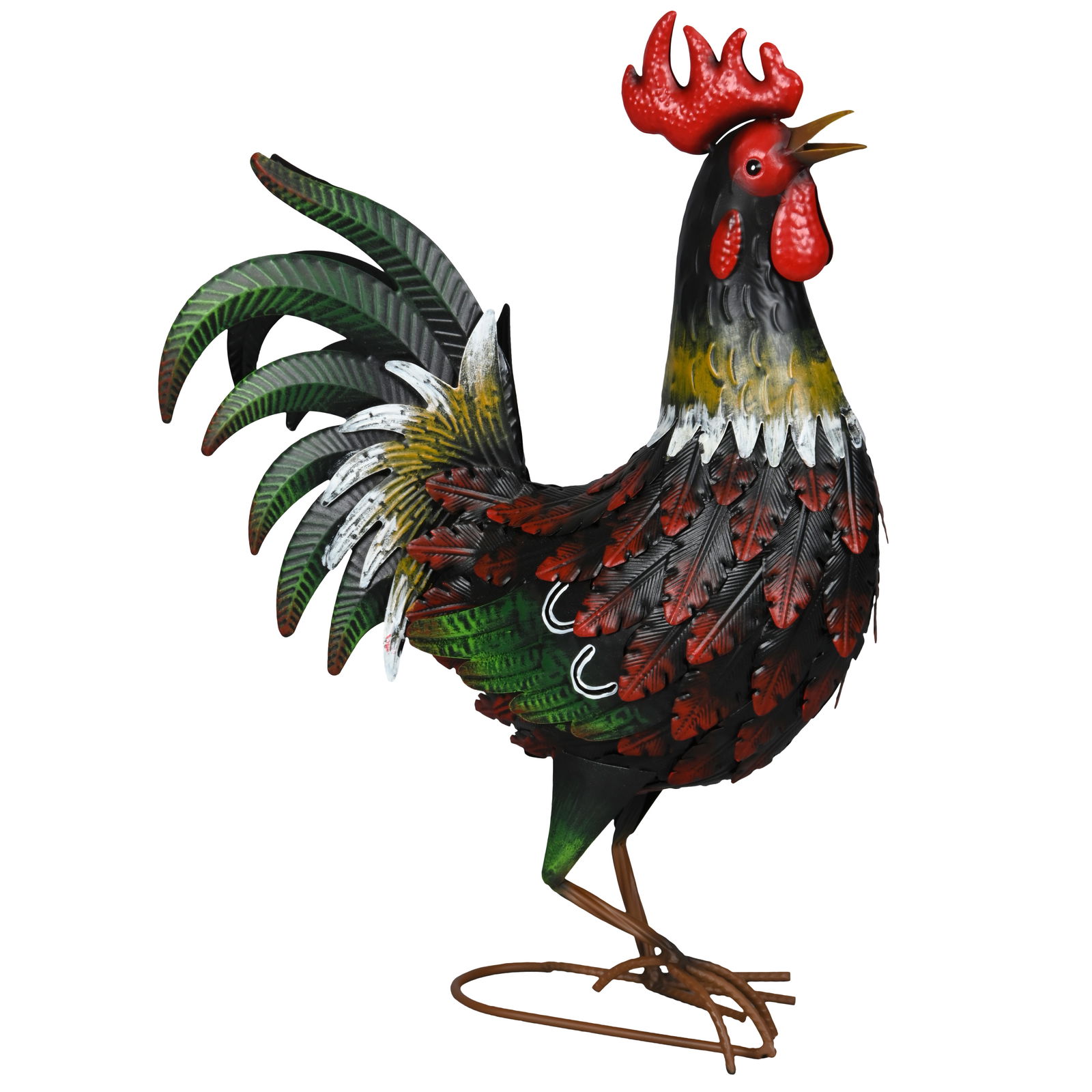Eisenfigur Hahn, bunt, Höhe ca. 55 cm