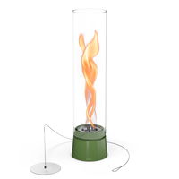 Höfats Tischfeuer 'Spin Air 1200', grün, Edelstahl, Ø13,8 x H54 cm