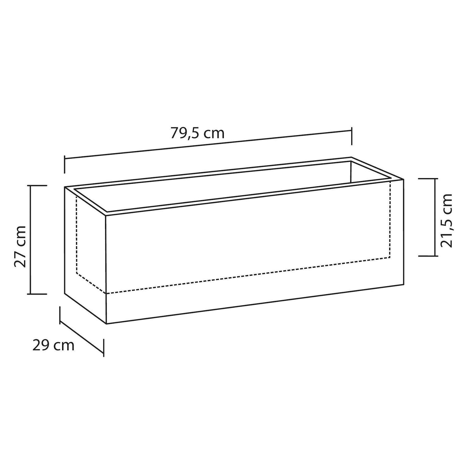 Pflanzkübel 'C-Cube Long', Stony Black, 79 x 29 x H 27,5 cm, 35 Liter
