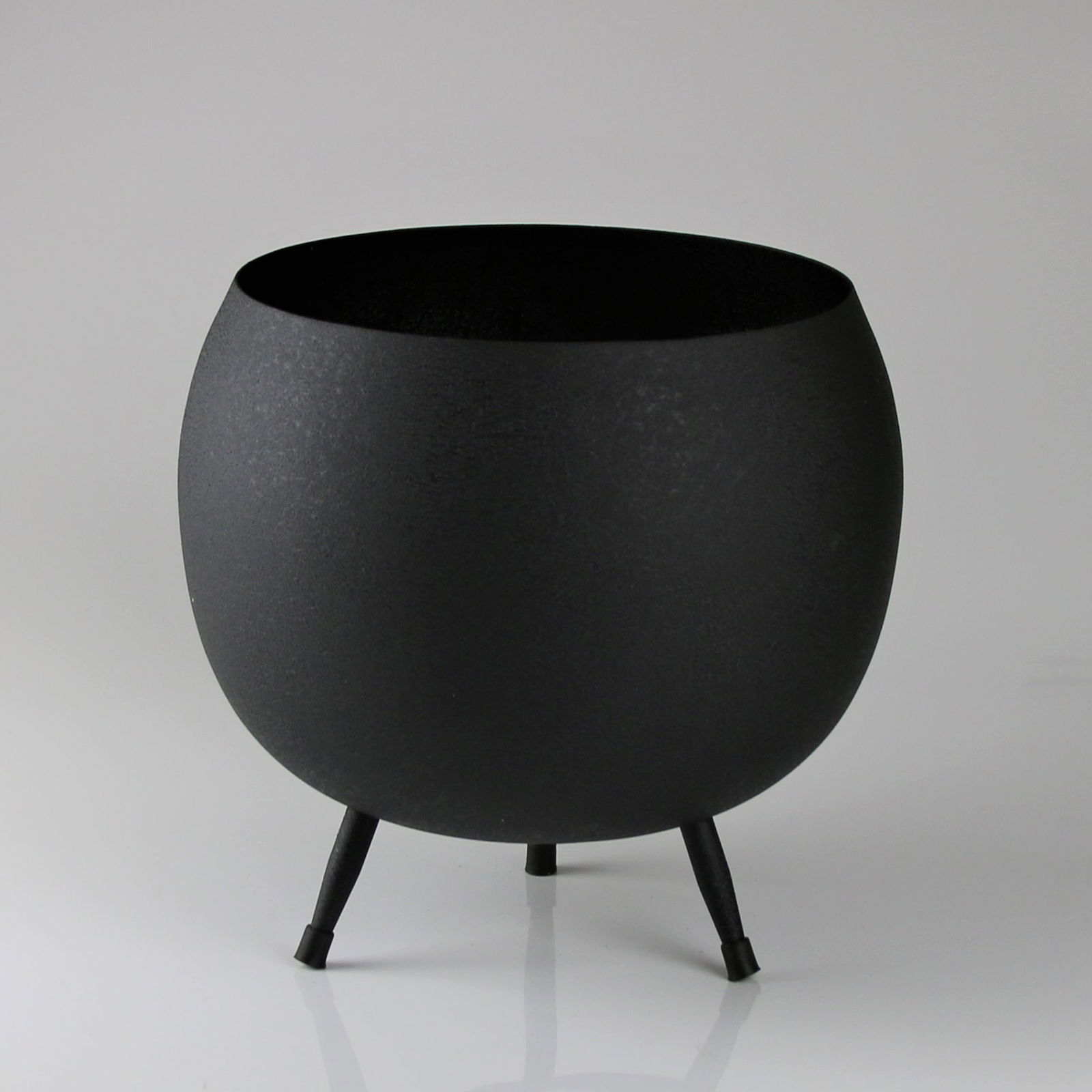 Pflanztopf auf Fuß, schwarz, H19 x Ø20 cm