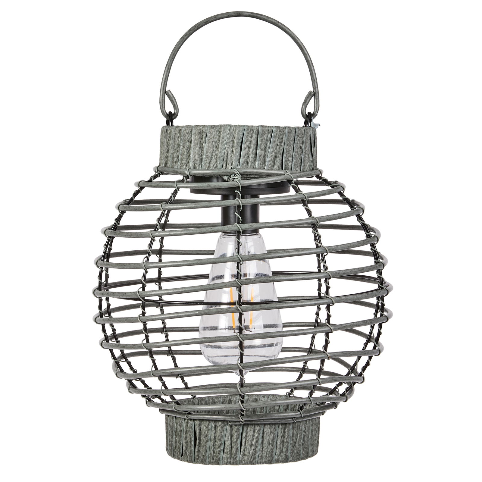 Solarlaterne 'Terra', grau, ca. Ø23 cm