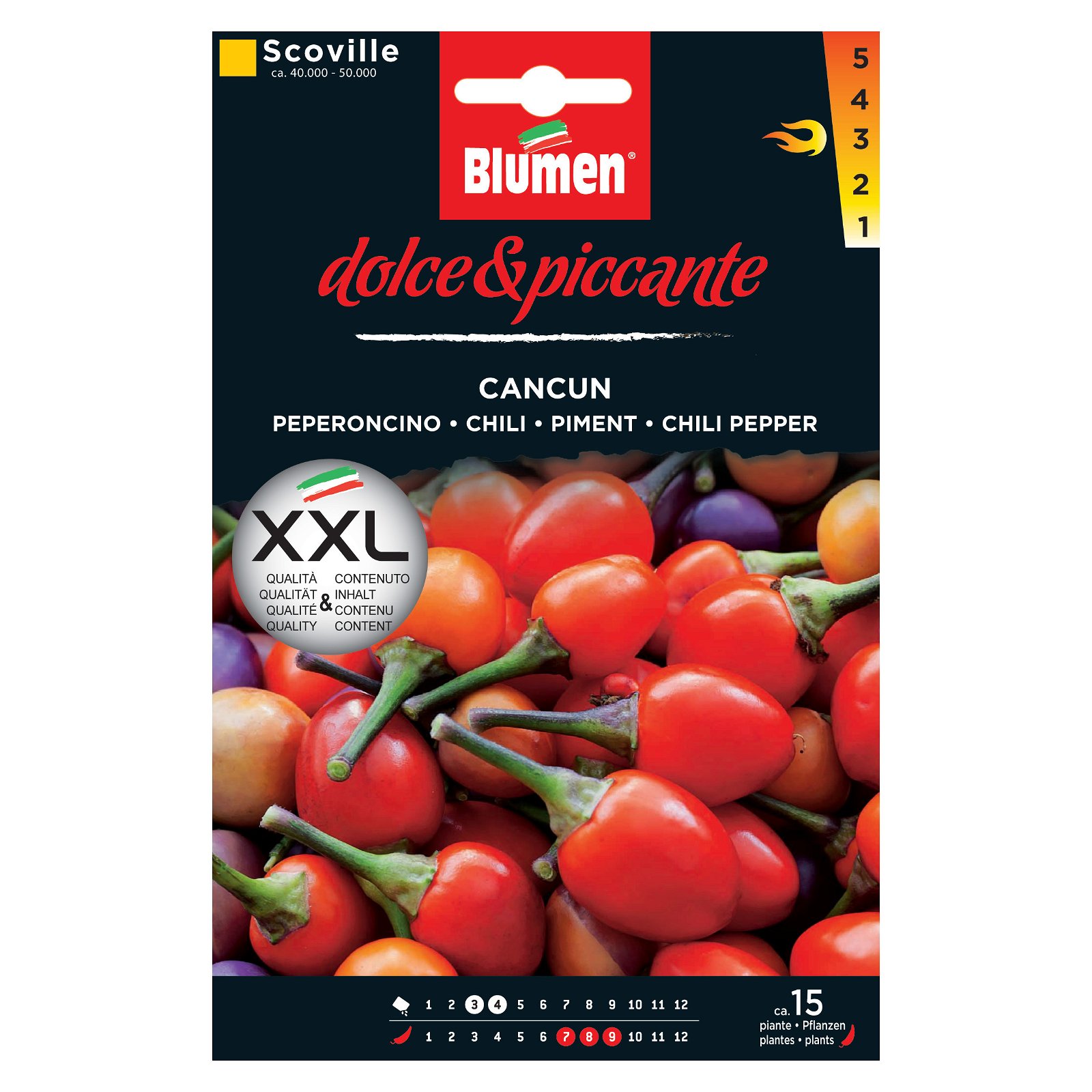 Saatgut, Chili 'Cancun', sehr scharf, rot, 15 Stück