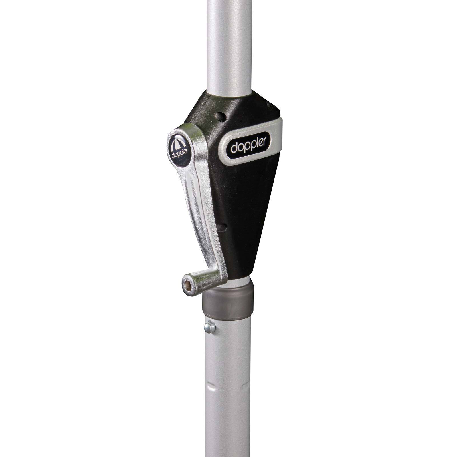 Ombrellone decentrato e luci LED in alluminio 400 x 300 cm antracite