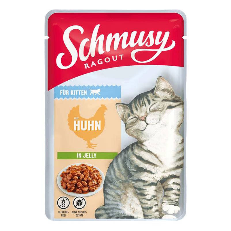 Finnern Schmusy Ragout Kitten Pouch, Huhn in Jelly, 100g