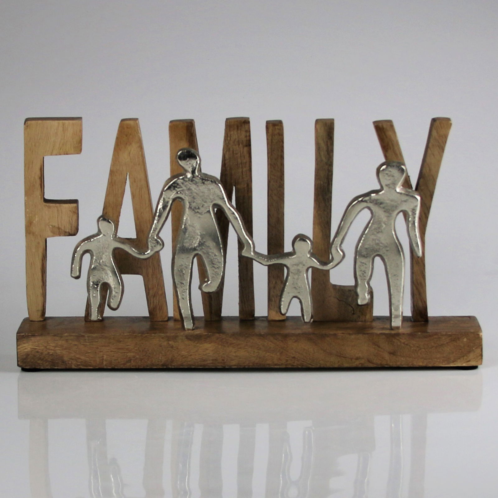 Dekofigur 'Family', silber, Höhe ca. 16 cm