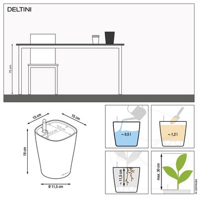 Lechuza 'Mini-Deltini', anthrazit, ca. 10 x 10 x H 13 cm