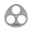 Dreibein-Ring, grau, Edelstahl, B 14,7 x T 14,7 x H 0,3 cm
