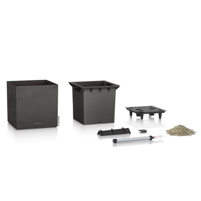 Lechuza 'Canto Stone 40 low', graphitschwarz, ca. 40 x 40 x H 40 cm