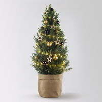 Weihnachtsbäumchen inkl. Deko, braun-gold, Topf-Ø 25 cm, Höhe ca. 100 cm