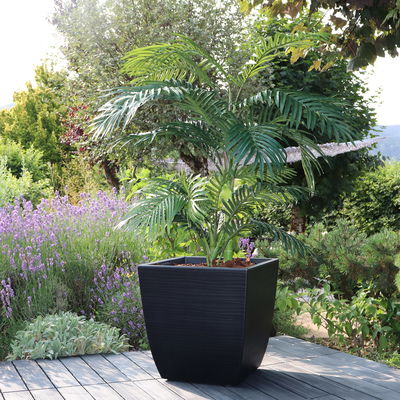 Eda Pflanzgefäß 'Diva Stone', schwarz, ca. 43,5 x 43,5 x H 44,2 cm Eda Pflanzgefäß 'Diva Stone', schwarz, ca. 43,5 x 43,5 x H 44,2 cm