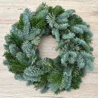 Adventskranz, Mixgrün, halbrund gebunden, ca. 30 cm Ø Adventskranz, Mixgrün, halbrund gebunden, ca. 30 cm Ø