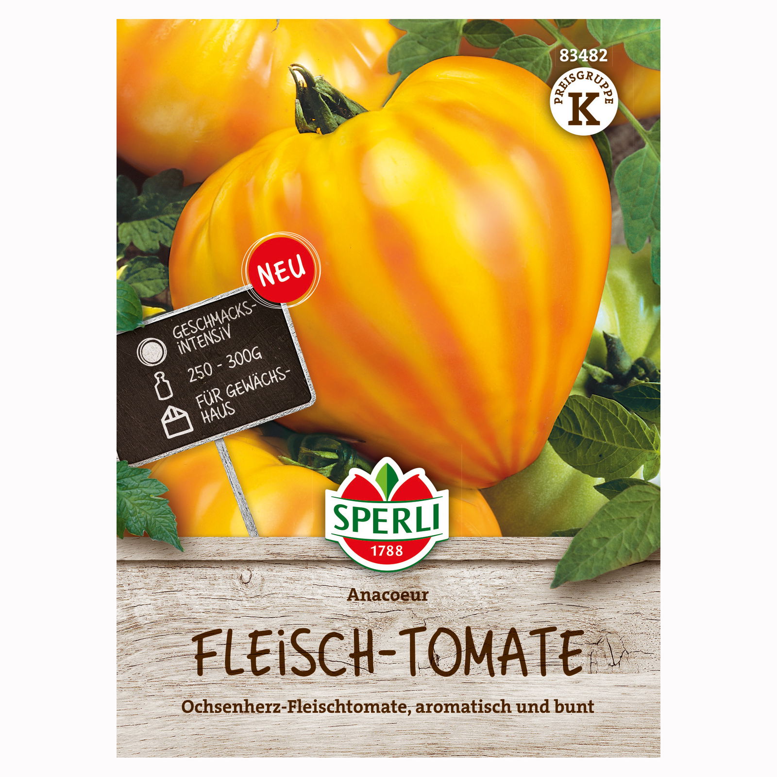 Gemüsesamen, Fleischtomate 'Anacoeur', orange