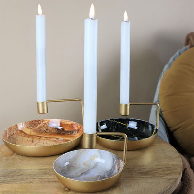 Kerzenständer, grau-gold, Metall, Höhe ca. 8 x Ø 12,5 cm Kerzenständer, grau-gold, Metall, Höhe ca. 8 x Ø 12,5 cm