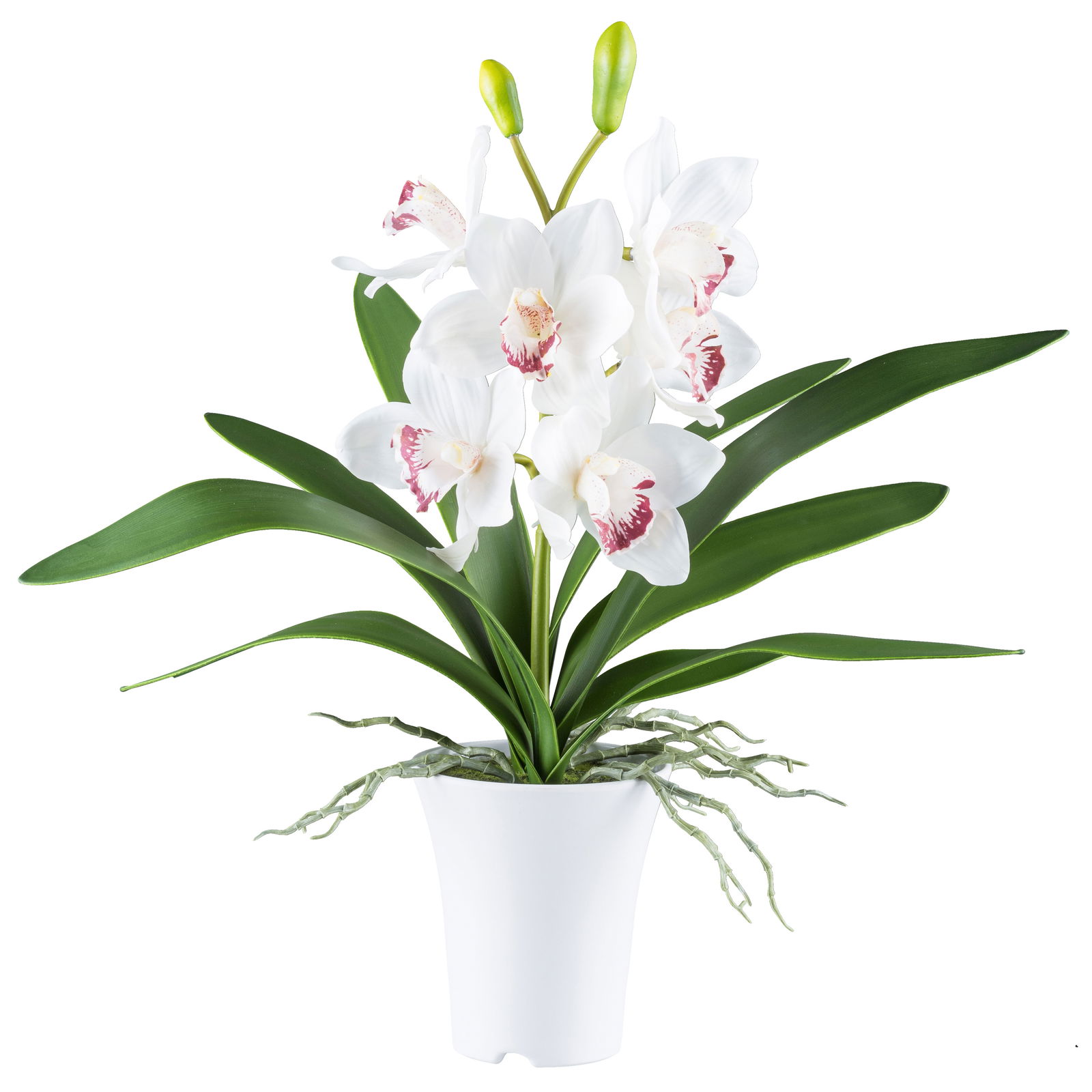 Kunstpflanze Cymbidium, weiß, Höhe ca. 53 cm