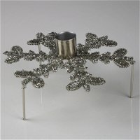 Kerzenhalter 'Schneeflocke', silber, Ø 15 x 9 cm
