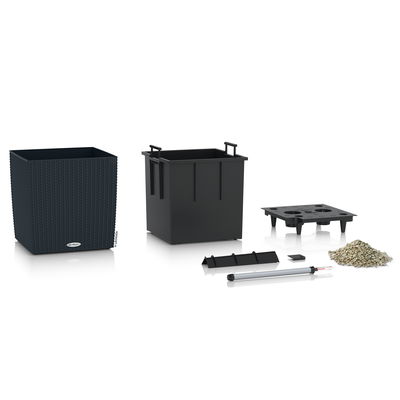 Lechuza 'Cube Cottage 30', graphitschwarz, ca. 29,5 x 29,5 x H 30 cm