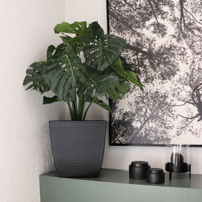 Eda Pflanzgefäß 'Diva Stone', schwarz, ca. 43,5 x 43,5 x H 44,2 cm Eda Pflanzgefäß 'Diva Stone', schwarz, ca. 43,5 x 43,5 x H 44,2 cm