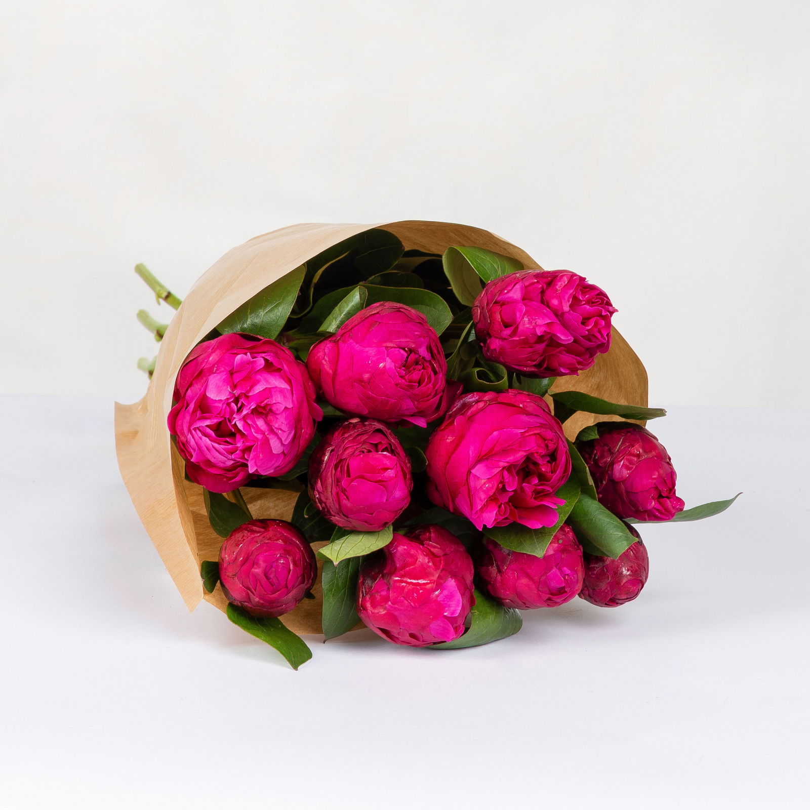 Blumenbund mit Pfingstrosen, 10er-Bund, rot, inkl. gratis Grußkarte