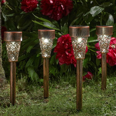 Solarleuchte 'Damast', bronze, Kunststoff, ca. Ø 6 x H25 cm