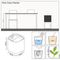 Lechuza 'Pila Color Planter', schiefergrau, 35 x 35 x H 32,5 cm