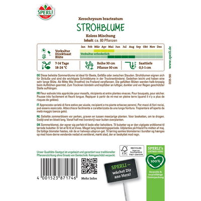 Sperli Strohblumensamenmischung 'Koloss', bunt Sperli Strohblumensamenmischung 'Koloss', bunt
