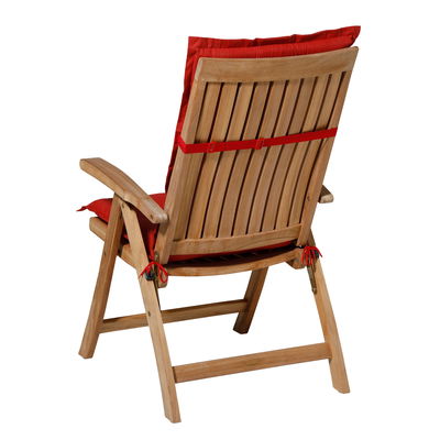 Hochlehnerauflage 'Basic', rot, ca. 120 x 50 x 5 cm