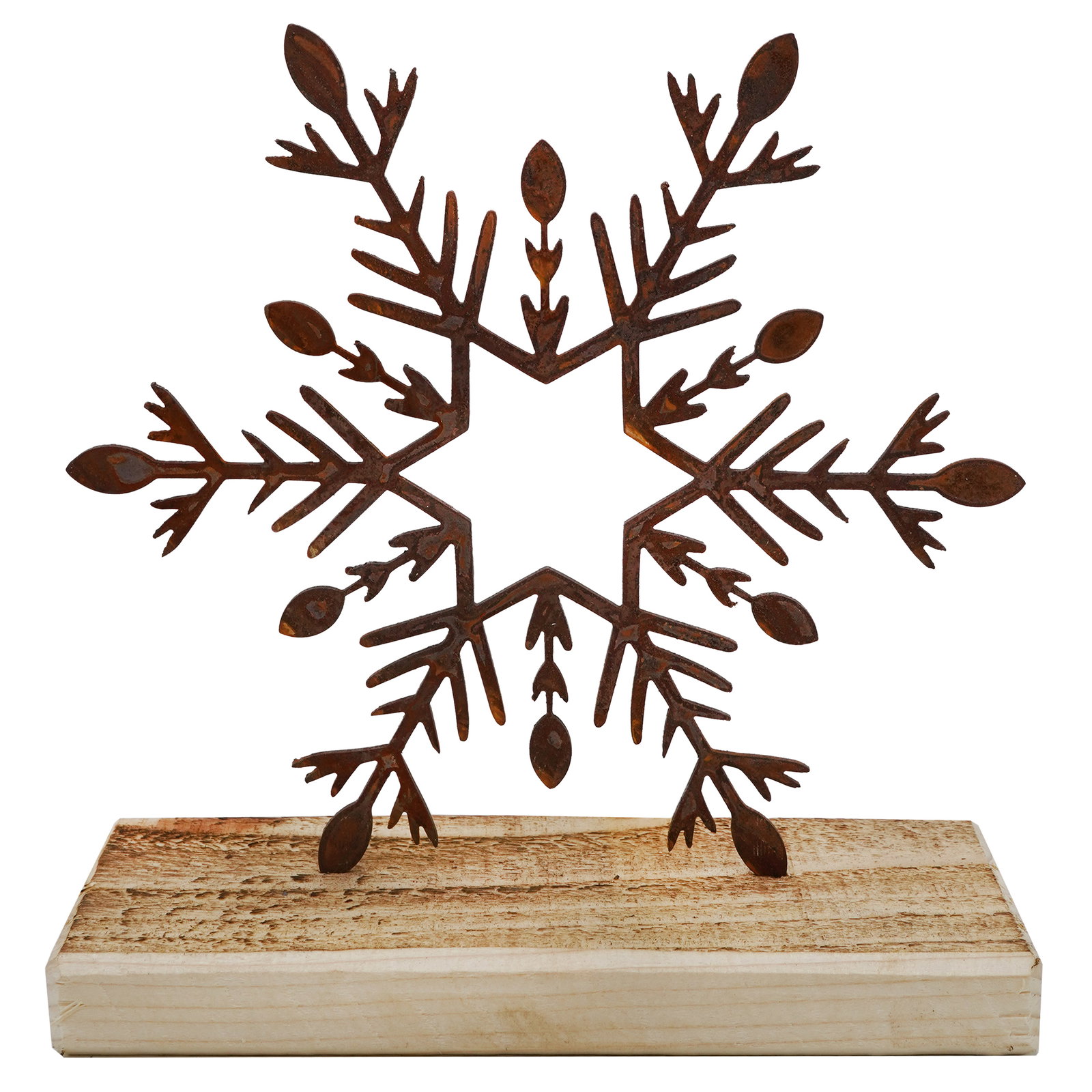 Schneeflocke 'Alaska', auf Fichtenholz, Höhe ca. 20 cm Schneeflocke 'Alaska', auf Fichtenholz, Höhe ca. 20 cm