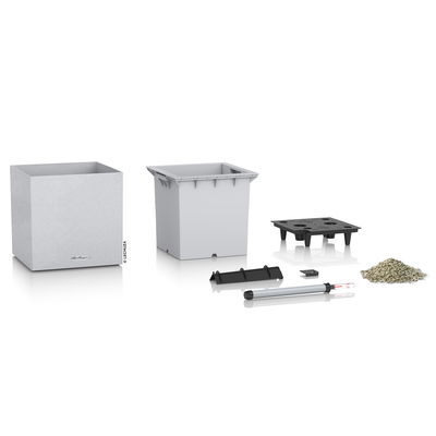 Lechuza 'Canto Stone 30 low', quarzweiß, ca. 30 x 30 x H 30 cm