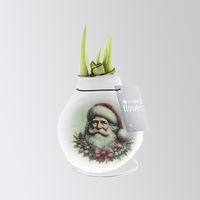 Amaryllis in Wachs, Dekor 'Santa & Friends' nach Verfügbarkeit, Blüte rot