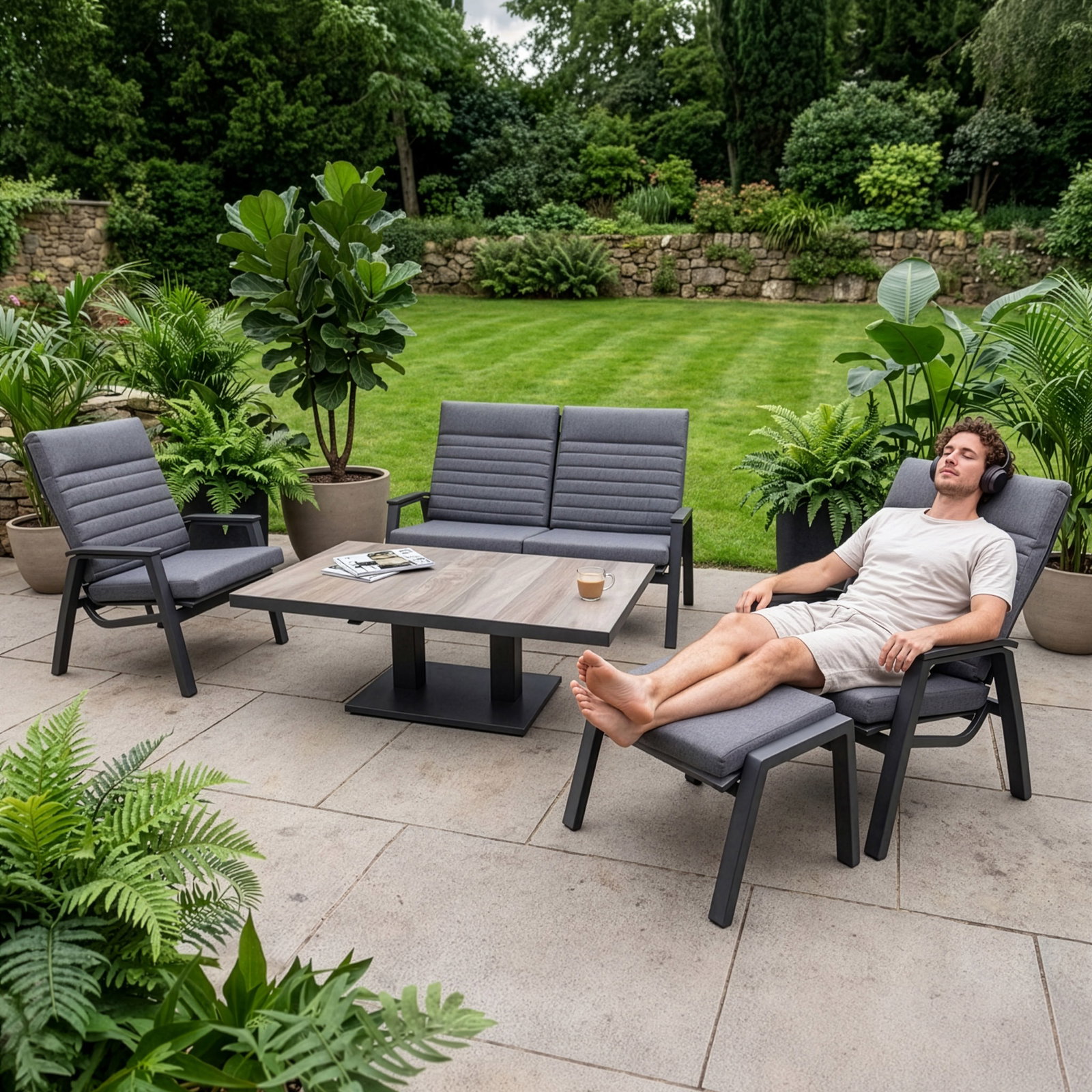 Gartenlounge-Set 'Paris' inkl. Auflagen, 5-teilig Gartenlounge-Set 'Paris' inkl. Auflagen, 5-teilig