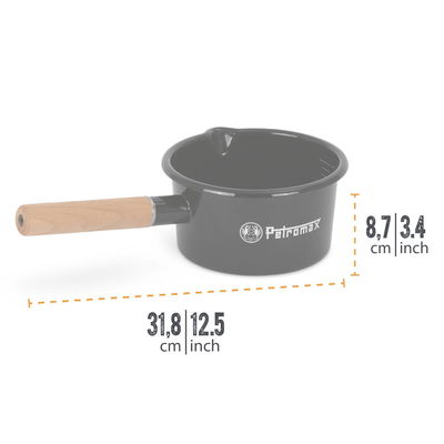 Stieltopf, schwarz, Edelstahl/Holz, ca. 1 Liter Stieltopf, schwarz, Edelstahl/Holz, ca. 1 Liter