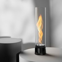 Höfats Tischfeuer 'Spin Air 1200', schwarz, Edelstahl, Ø13,8 x H54 cm