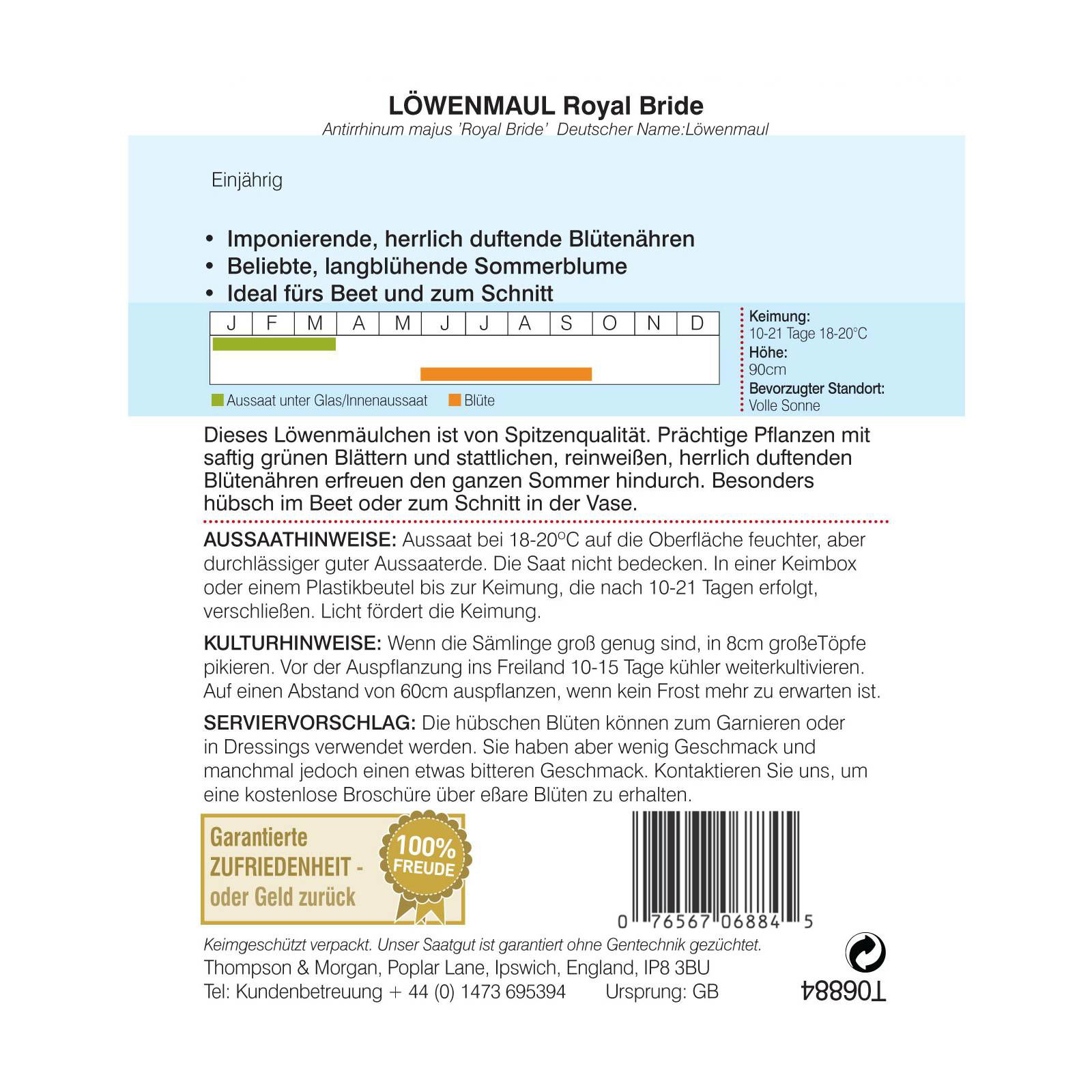 Thompson & Morgan Blumensamen Löwenmaul 