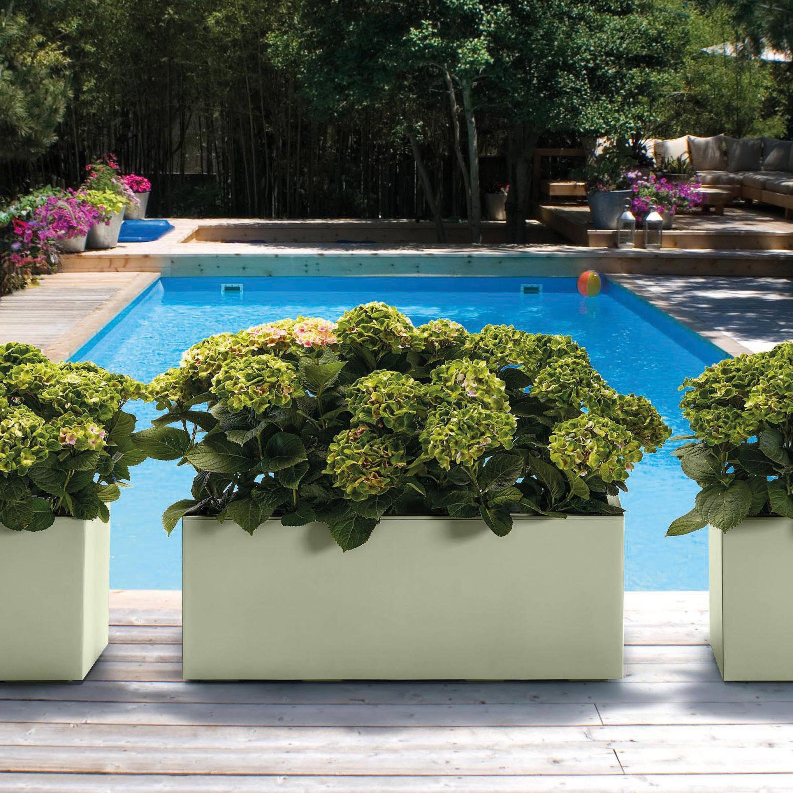 Euro 3 Plast Pflanzkasten 'Kebe', grün, ca. 99,5 x 39,5 x H 39,5 cm