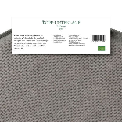 Kölles Beste Topfunterlage mit Kokosmatten und Doppelnaht, 55 cm Ø