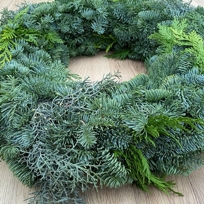 Adventskranz, Mix-Grün, rund gebunden, ca 50 cm Ø Adventskranz, Mix-Grün, rund gebunden, ca 50 cm Ø