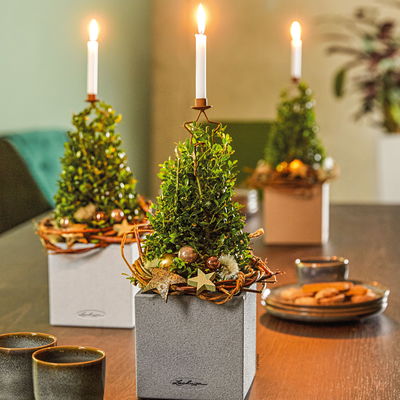 Lechuza 'Canto Stone 14', quarzweiß, ca. 14 x 14 x H 13,5 cm