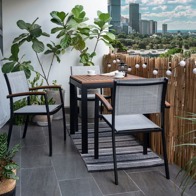 Ausziehtisch 'Kingsbury', schwarz/braun, 75/126 x 70 cm Ausziehtisch 'Kingsbury', schwarz/braun, 75/126 x 70 cm