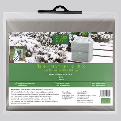 Kölles Beste Topf-Mantel Kubus, grau, L260 x H70 cm