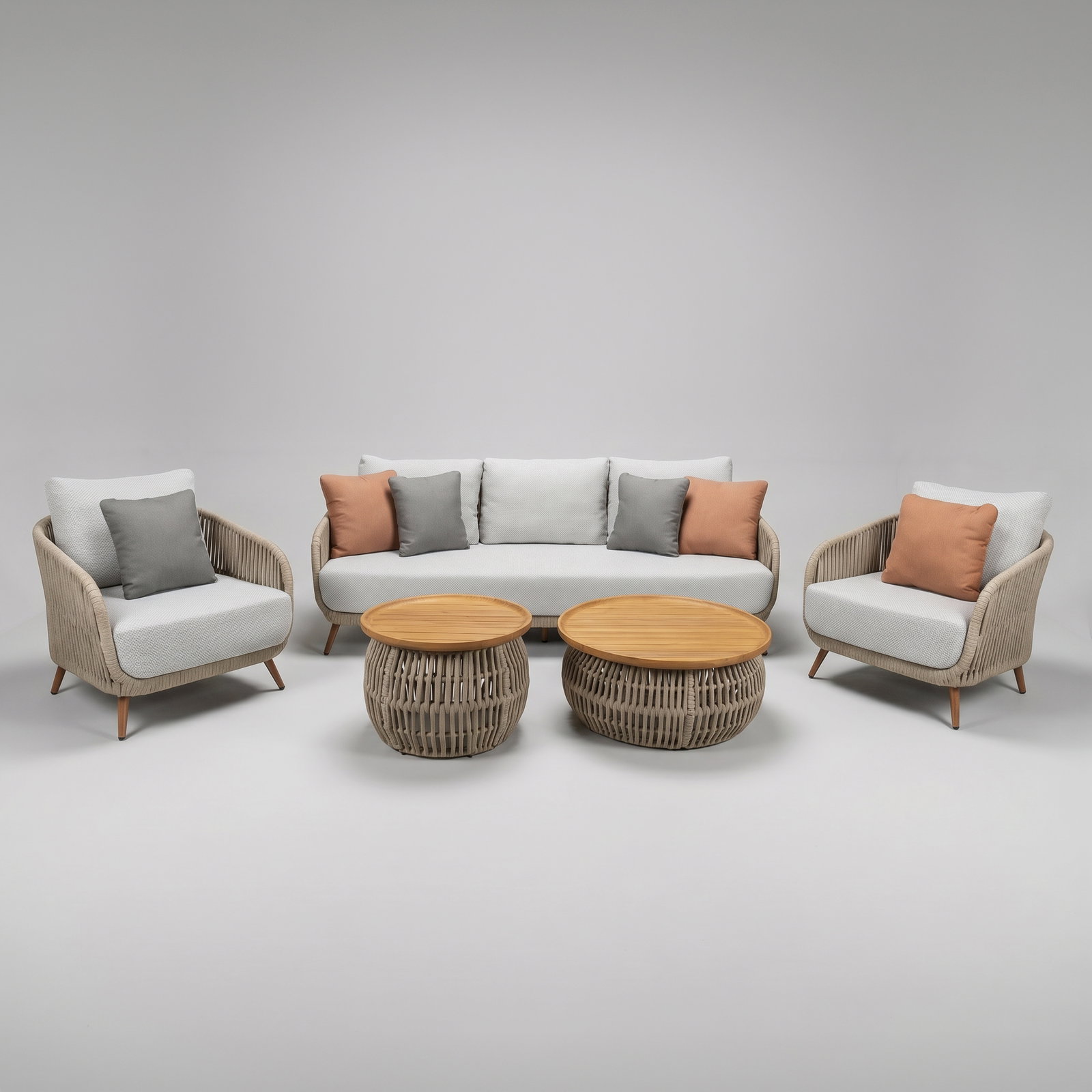 Kölle Loungetisch 'Cafune', grau/beige, ca. Ø 60 x H 43 cm Kölle Loungetisch 'Cafune', grau/beige, ca. Ø 60 x H 43 cm