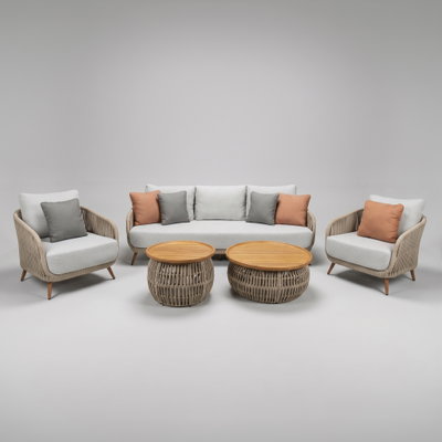 Kölle Loungetisch 'Cafune', grau/beige, ca. Ø 60 x H 43 cm Kölle Loungetisch 'Cafune', grau/beige, ca. Ø 60 x H 43 cm