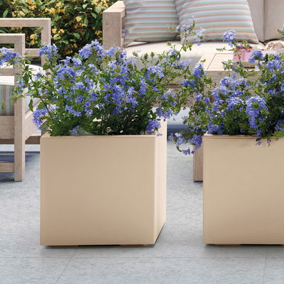 Euro 3 Plast Pflanztrog 'Kebe', sand, ca. 39,5 x 39,5 x H 39,5 cm