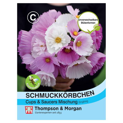 Blumensamen, Cosmea 'Cups & Saucers', weiß, lila, 50 Stück
