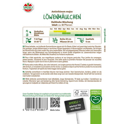 Sperli Saatgut Löwenmäulchen 'Halbhohe Mischung', bunt
